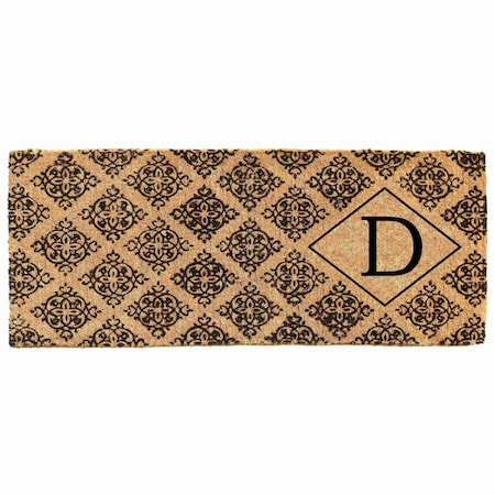 Monogram Door Mat, Black, Natural, 18 in W x 46 in L